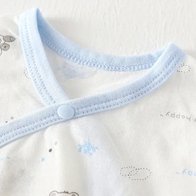 [2-Piece Set] 100% Cotton Long Sleeve Romper - Yellow Bear - Organic Cotton Clubs