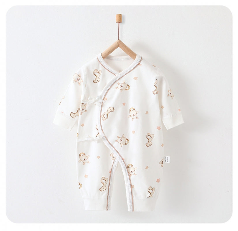 100% Cotton Long Sleeve Romper -  Green Leave