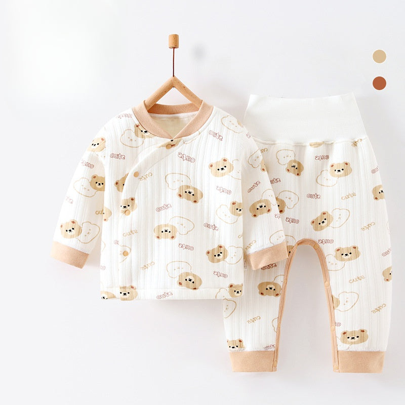 100% Cotton Warm Long Sleeve Long Sleeve Top & Pants Set- Pear - Organic Cotton Clubs