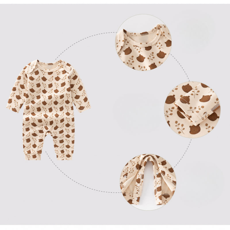 100% Organic Cotton Long Sleeve Romper - Baby Bear