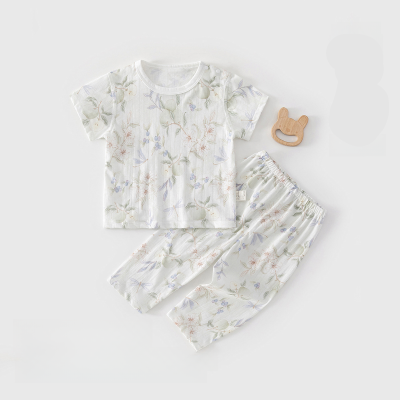 100% Cotton Short Sleeve Top & Pants Set - Apple Cinnamon - Organic Cotton Clubs