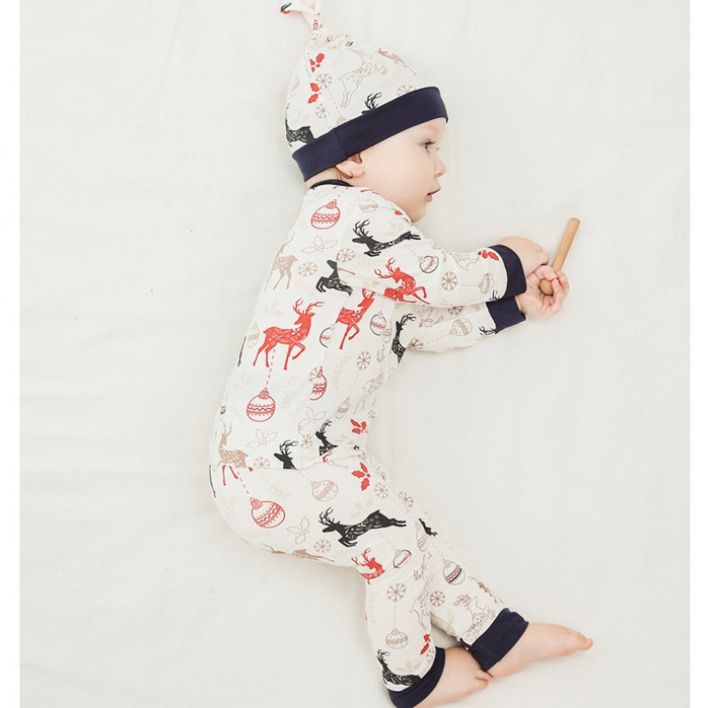 🎄Bamboo Top & Bottom Pajama Set - Snow House - Organic Cotton Clubs