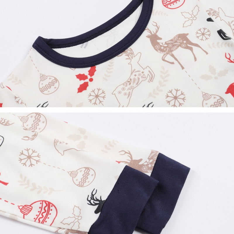 🎄Bamboo Top & Bottom Pajama Set - Snow House - Organic Cotton Clubs