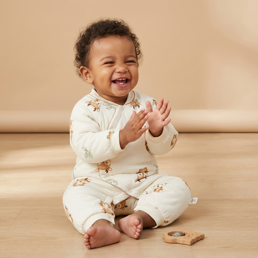 100% Cotton Long Sleeve Snap-Up Quilted Romper - Yellow Bunny