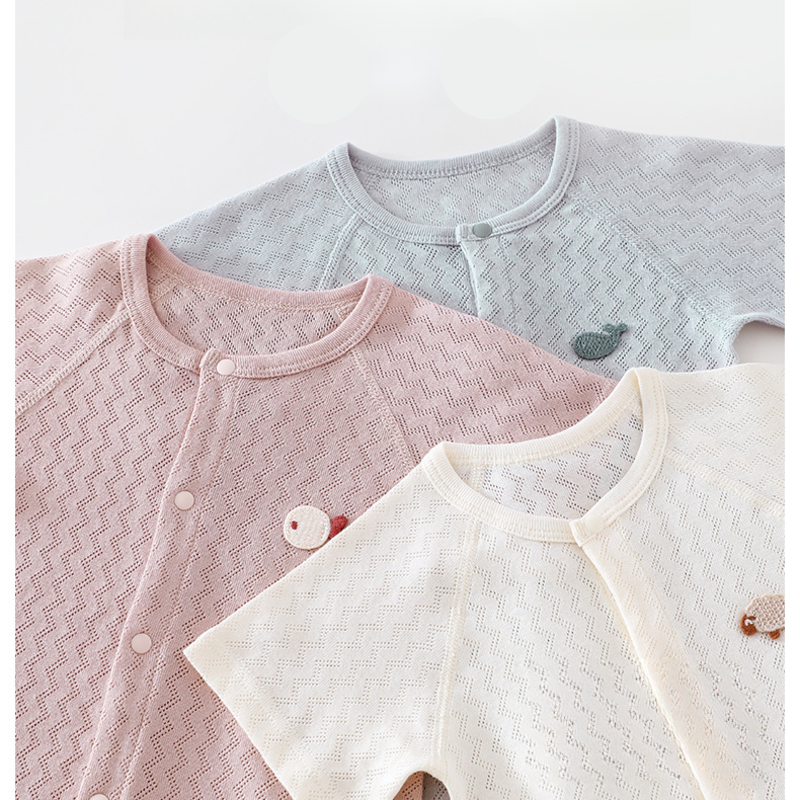 100% Cotton Short Sleeve Snap-Up Romper - Light Blue - Organic Cotton Clubs