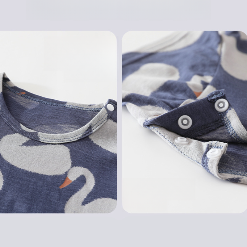 100% Cotton Short Sleeve Snap-Up Romper - Little Tree - Organic Cotton Clubs