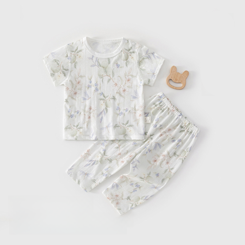 100% Cotton Short Sleeve Top & Pants Set - Apple Cinnamon - Organic Cotton Clubs