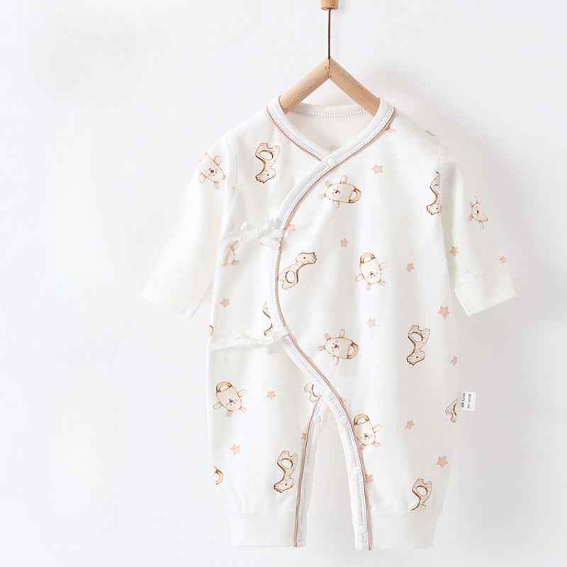 100% Cotton Long Sleeve Romper -  Green Leave