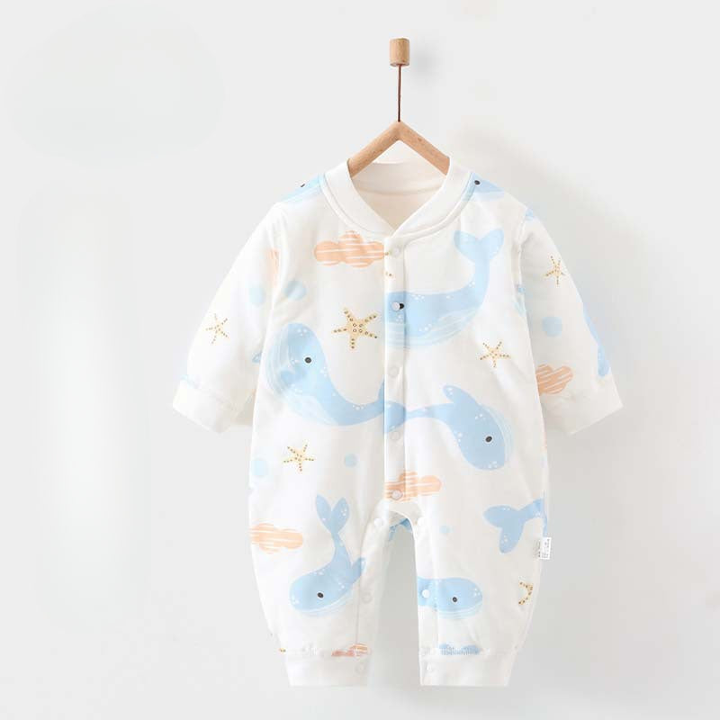 100% Cotton Long Sleeve Quilted Romper - Bunny