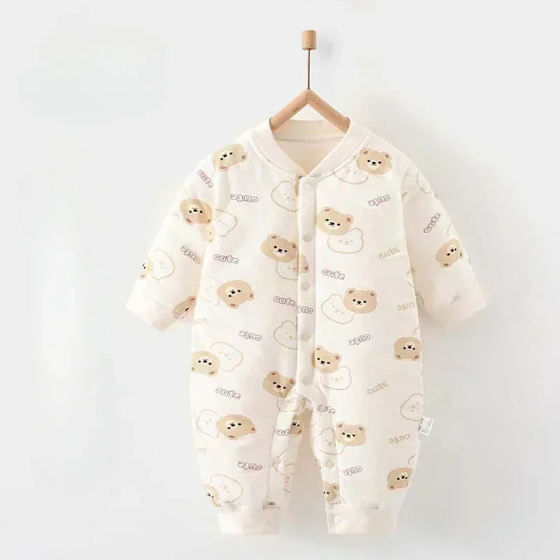 100% Cotton Long Sleeve Quilted Romper - Squirrel - Organic Cotton Clubs