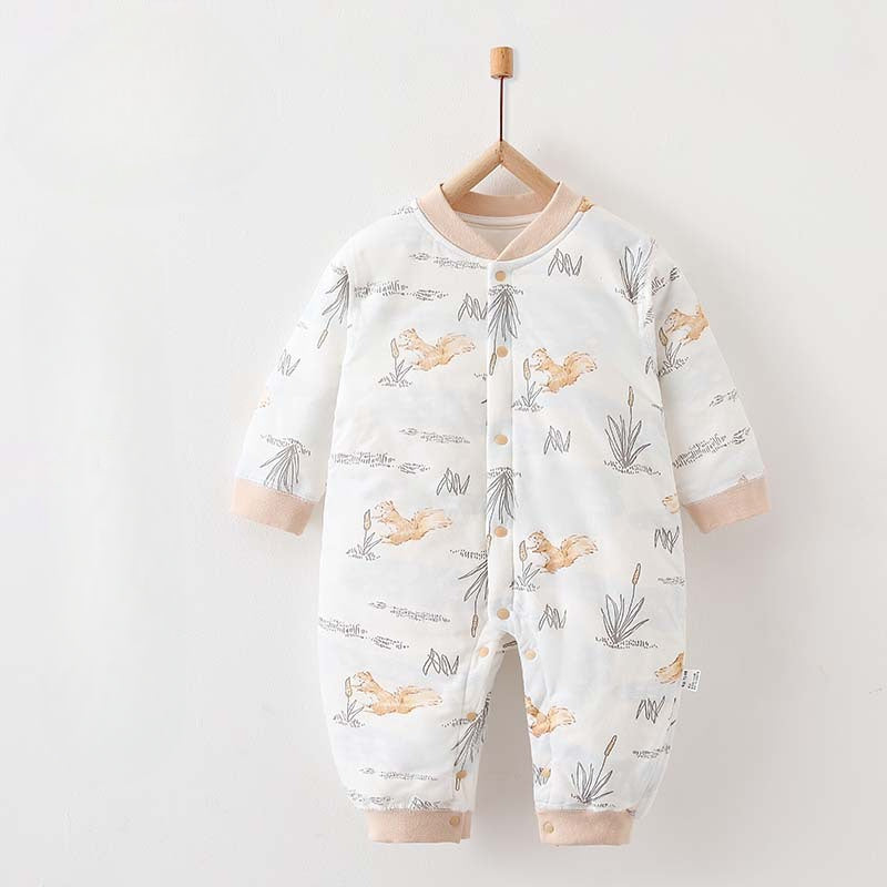100% Cotton Long Sleeve Quilted Romper - Bunny