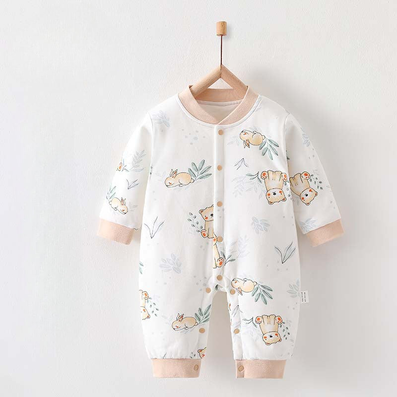 100% Cotton Long Sleeve Quilted Romper - Bunny