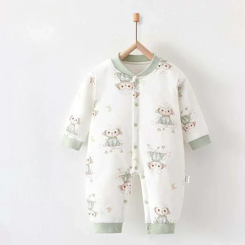 100% Cotton Long Sleeve Quilted Romper - Squirrel - Organic Cotton Clubs