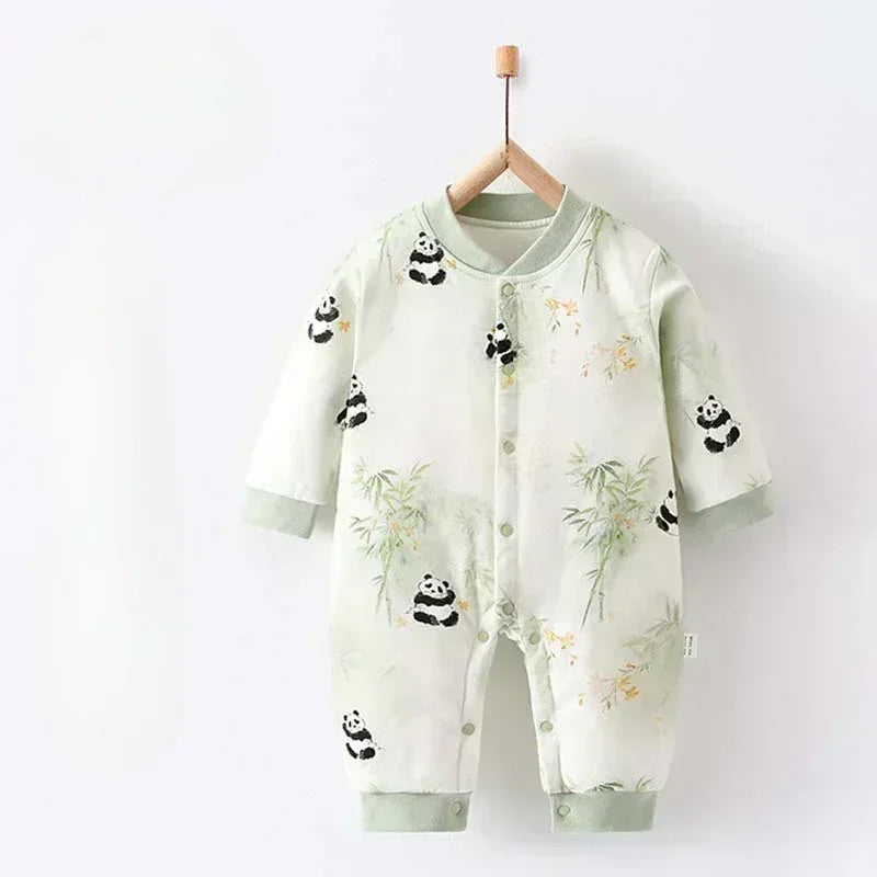 100% Cotton Long Sleeve Quilted Romper - Squirrel - Organic Cotton Clubs